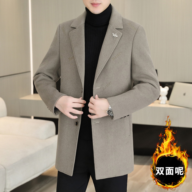OE053: Áo khoác nam mới cao cấp có cổ áo dáng dài