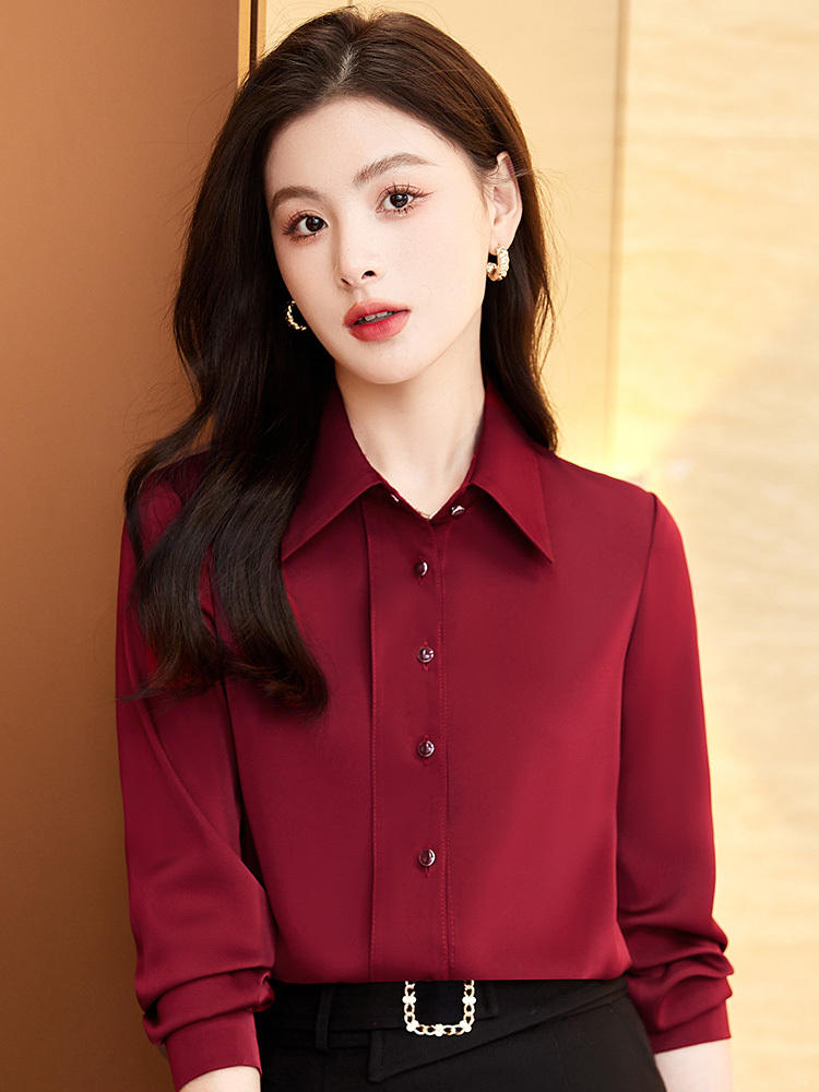 OD075: áo sơ mi nữ lụa dài tay