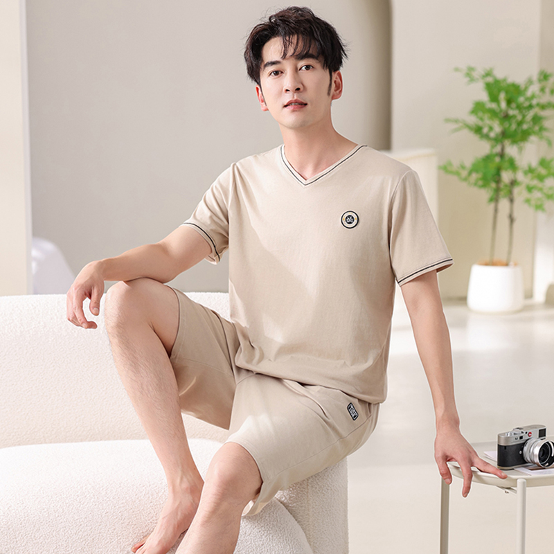 OE492: Bộ đồ ngủ cotton ngắn tay mùa hè cho nam SPNN mặc nhà cho nam SPNN