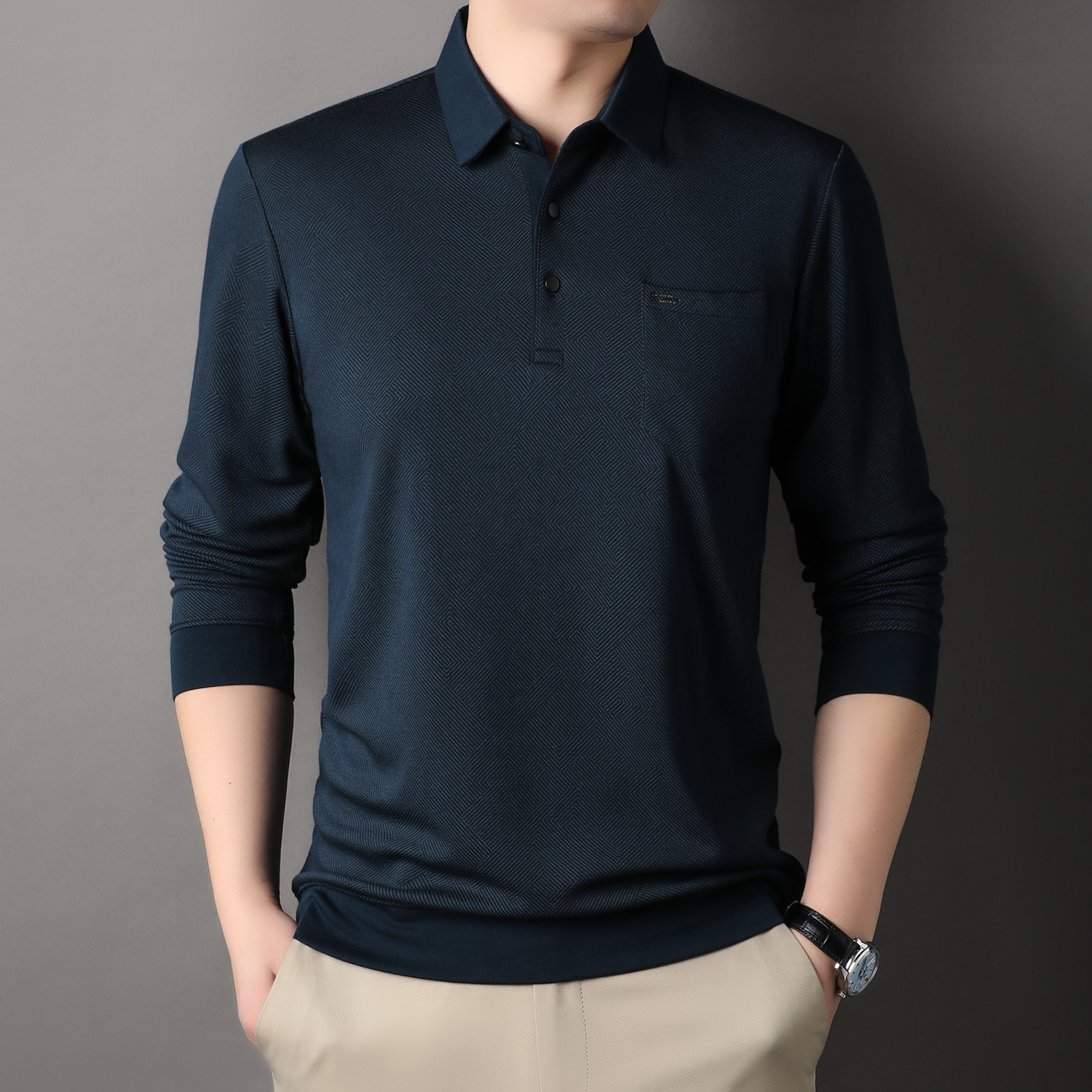 Mã A510: Áo thun sơ mi Polo Dài Tay Nam cao cấp