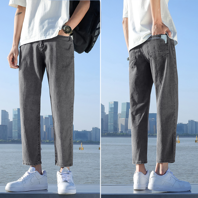 OE377: Quần jeans nam quần dài ống đứng dáng ôm đơn giản