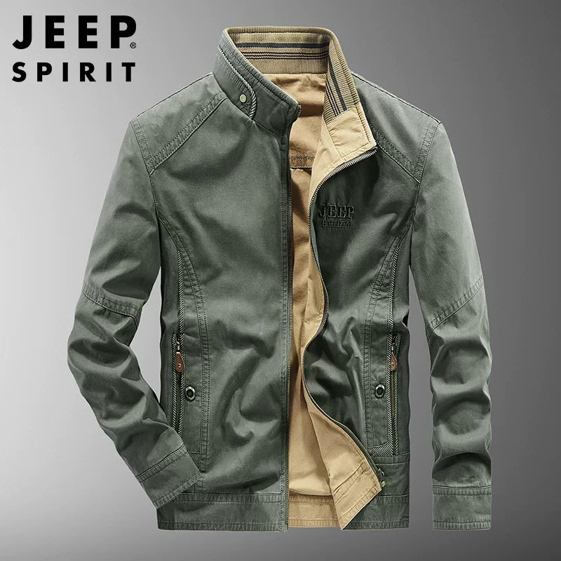 OH156: Áo khoác nam JEEP bằng cotton nguyên chất, hai mặt