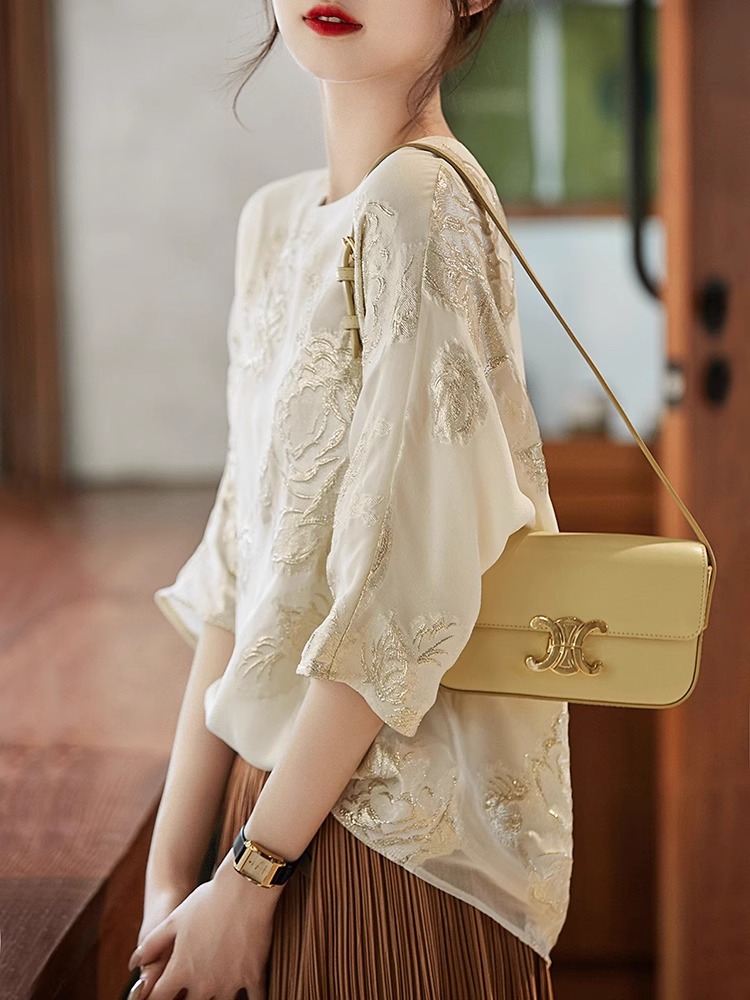 OD046: áo sơ mi nữ thêu cao cấp