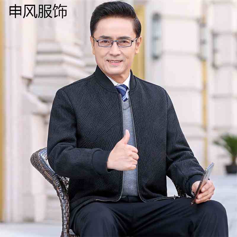 OC541: Áo khoác nam trung niên mùa thu đông chất liệu cotton dày dặn
