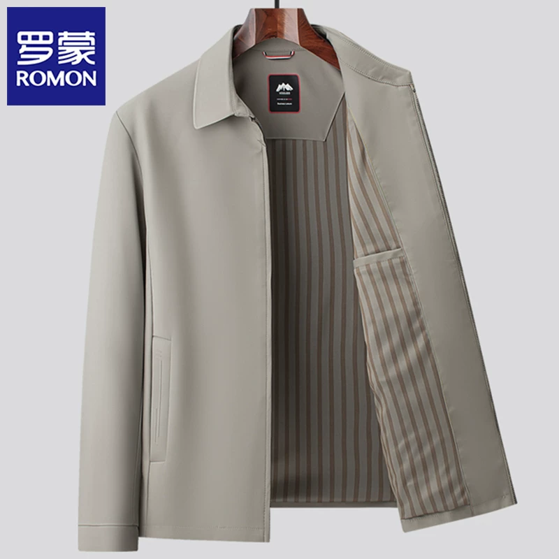 OH131: Áo khoác nam cao cấp Romon cổ ve, dáng rộng, áo casual đa năng