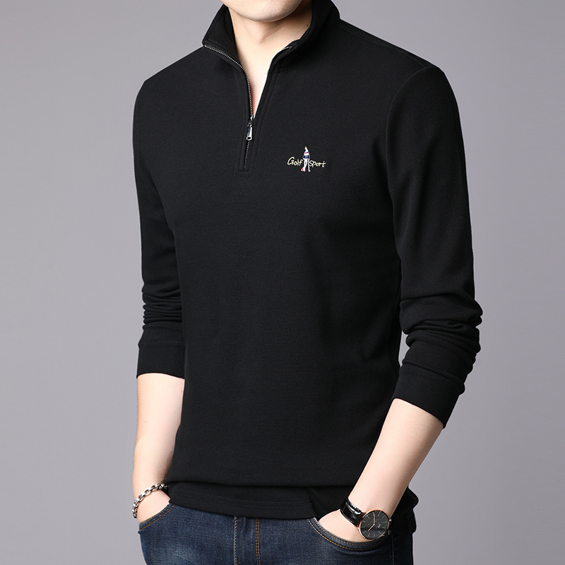 OD315: Áo sơ mi nam polo dài tay áo thun xuân thu cổ đứng