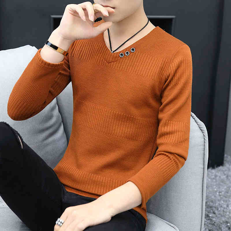 OC514: Áo thun nam dài tay cổ tim