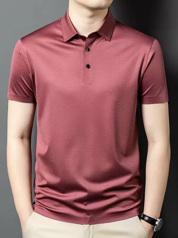 OE974: Áo polo nam cao cấp mùa hè với cổ áo bằng lụa tơ tằm