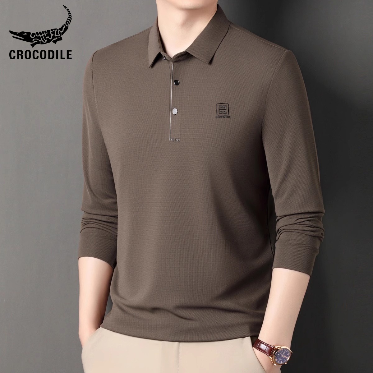 OE276: Áo thun nam cao cấp dài tay thương hiệu Áo thun Polo áo sơ mi nam cao cấp