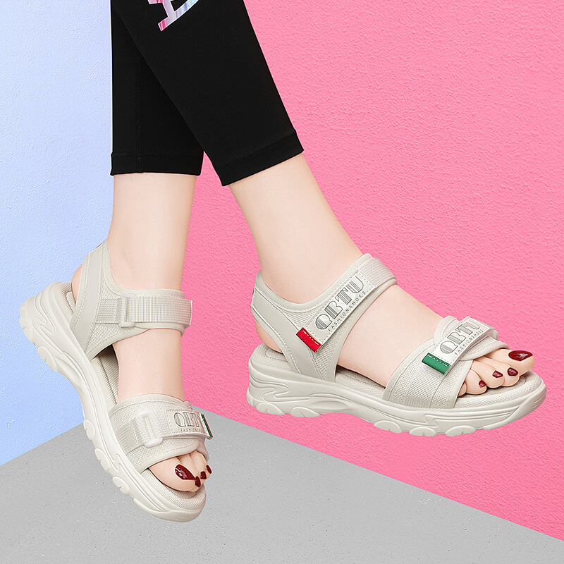 OE442: Dép sandal nữ đế dày Velcro all-match dành cho nữ giày nữ