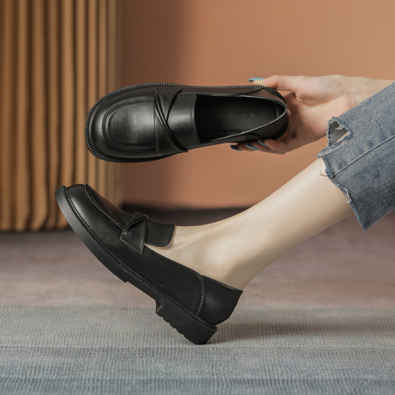 OD438: Giày Da Nữ Phong Cách Anh Quốc Flat