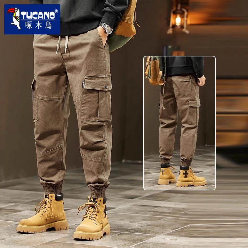 OE137: Quần jogger Woodpecker nam cao cấp phong cách Mỹ quần dài bo gấu