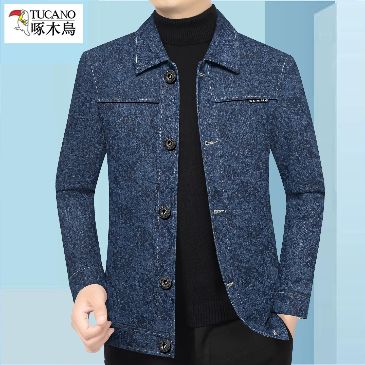 OH116: Áo khoác denim nam cao cấp Woodpecker