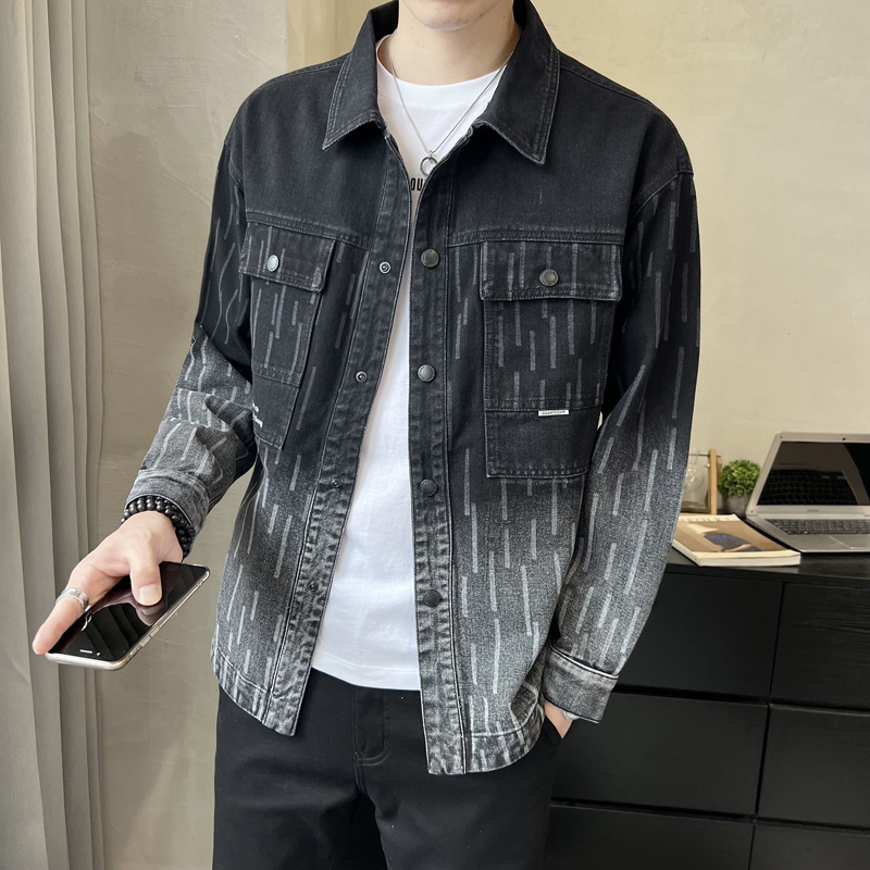 Mã B404: Áo khoác denim GAHOZ gradient dành cho namphong cách Hàn Quốc