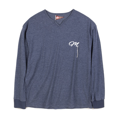 Mã A783: áo sơ mi nam mùa thu Mỹ retro dài tay cổ chữ V