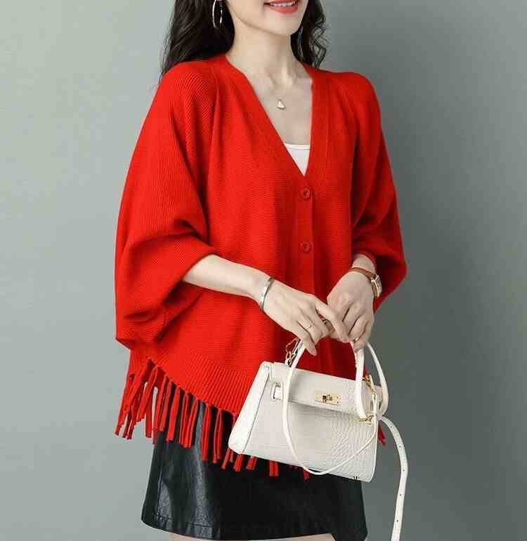 OC252: Áo khoác cardigan nữ dệt kim cổ tròn nữ thanh lịch