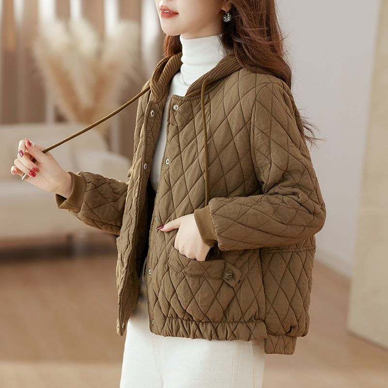 OC973: Áo khoác cotton nhẹ ngắn nữ nhỏ sọc