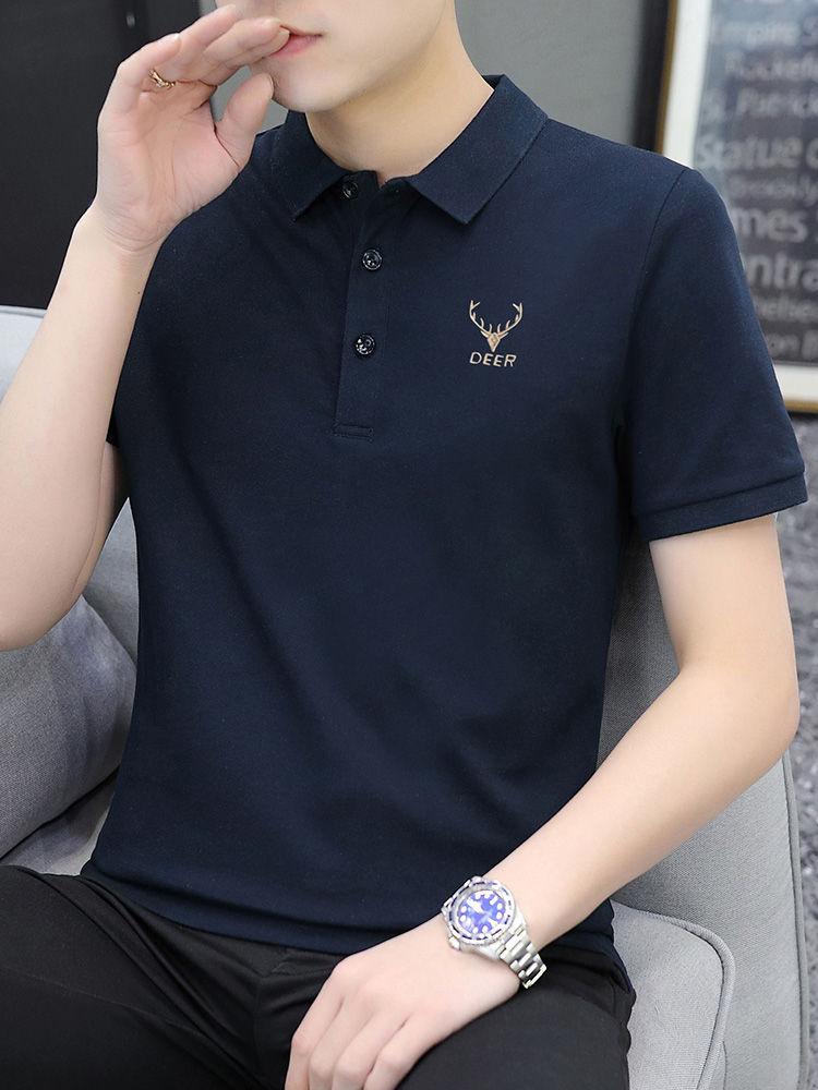Mã C063: Áo sơ mi polo nam mùa hè có cổ áo thun ngắn tay