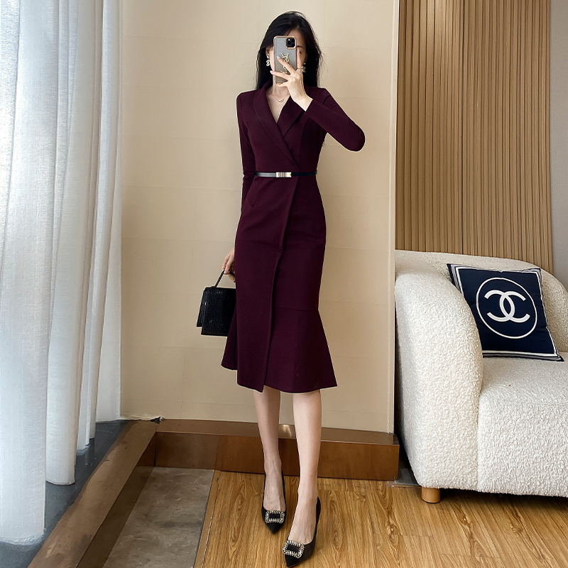 OE887: Váy dài đuôi cá thời trang công sở cao cấp