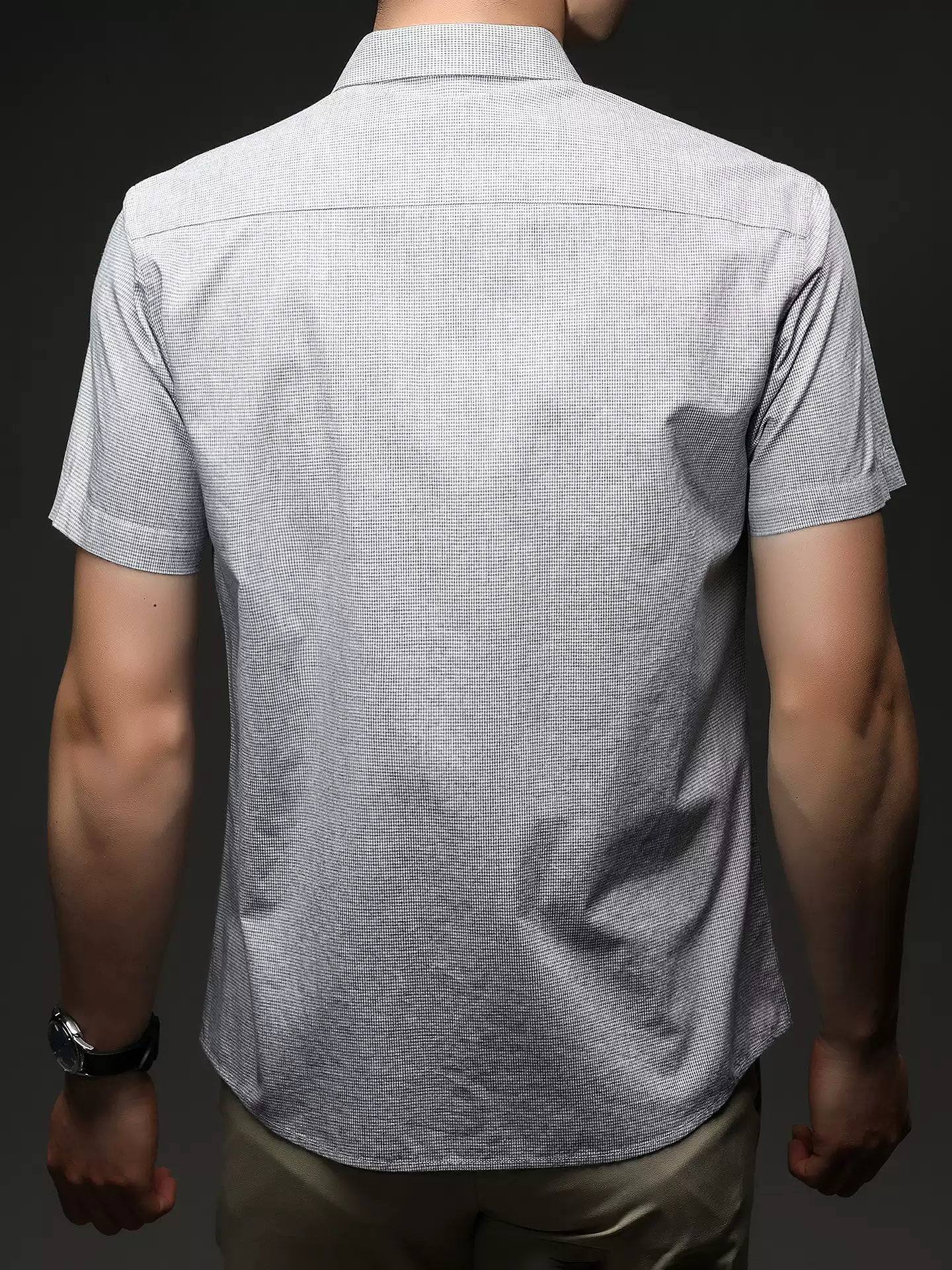 OE986: Áo sơ mi nam tay ngắn chất liệu cotton mỏng, áo kiểu Hàn Quốc thêu họa tiết