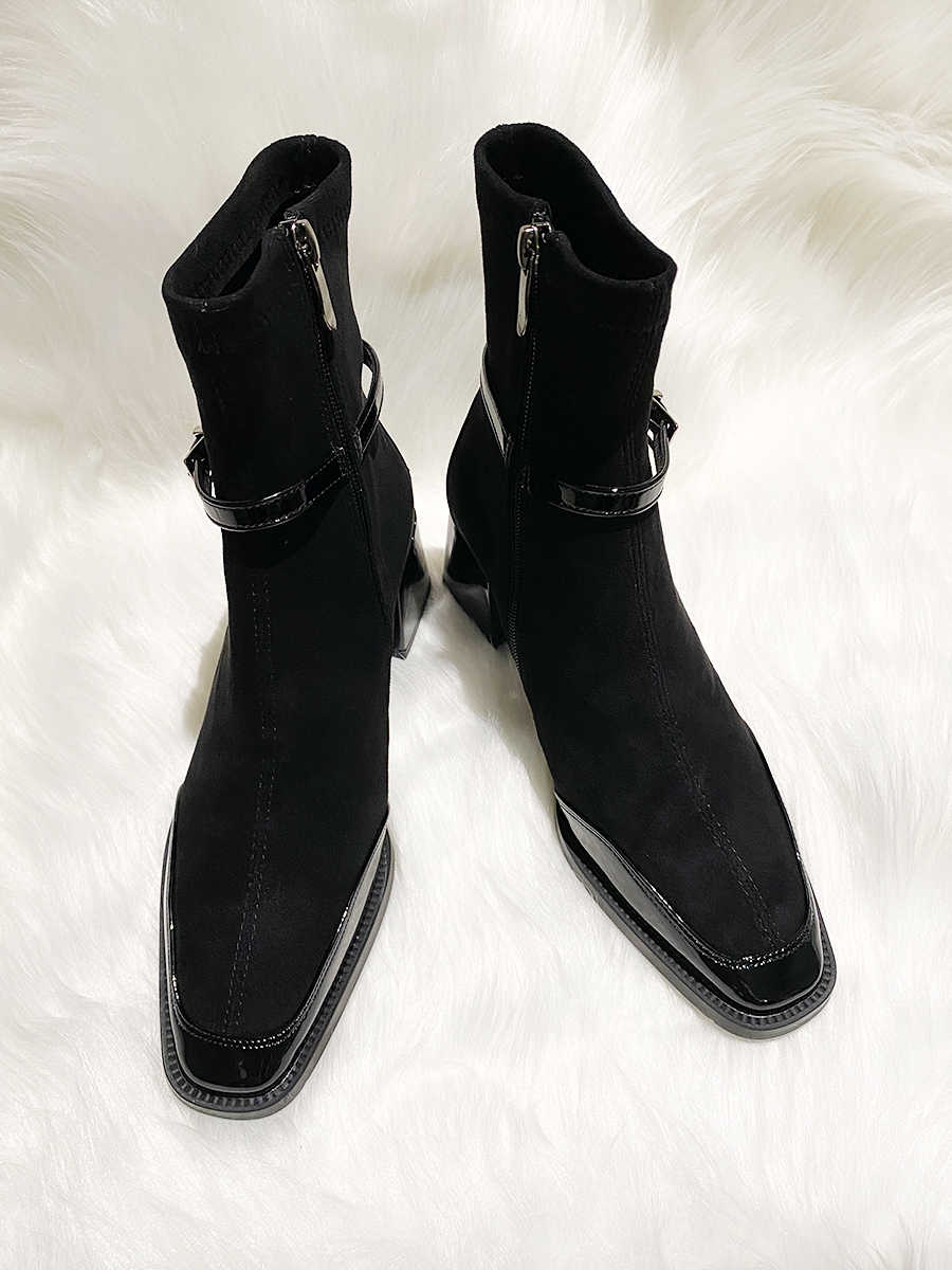 C280: Giày Boot Cổ Ngắn Cho Nữ Mới Dây Kéo Bên Hông
