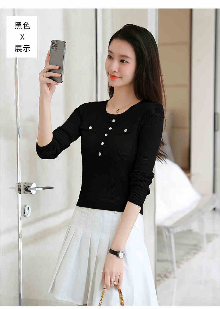 OD967: Áo dệt kim ngắn vừa vặn cho nữ xuân thu