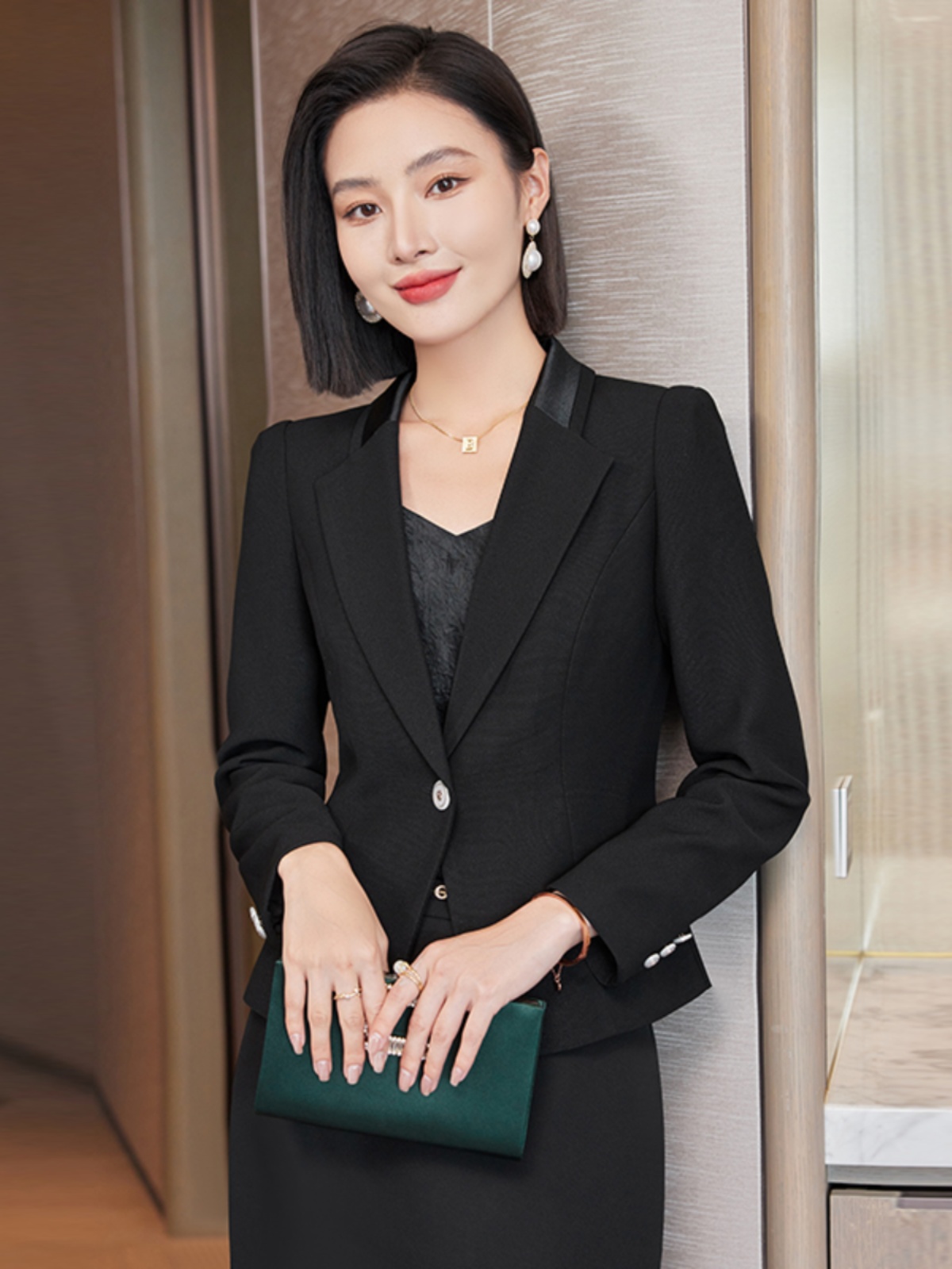 OE419: set áo khoác nữ đồ vest chuyên nghiệp