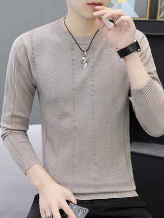 Mã A617: áo len cổ tròn mỏng nam dệt kim
