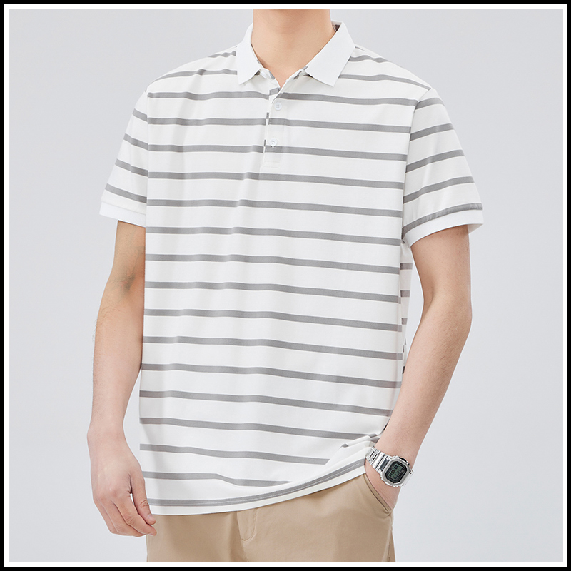 OE204: Áo sơ mi POLO kẻ sọc ve áo Jeanswest thời trang nam cao cấp mùa hè áo phông ngắn tay công sở nam cao cấp