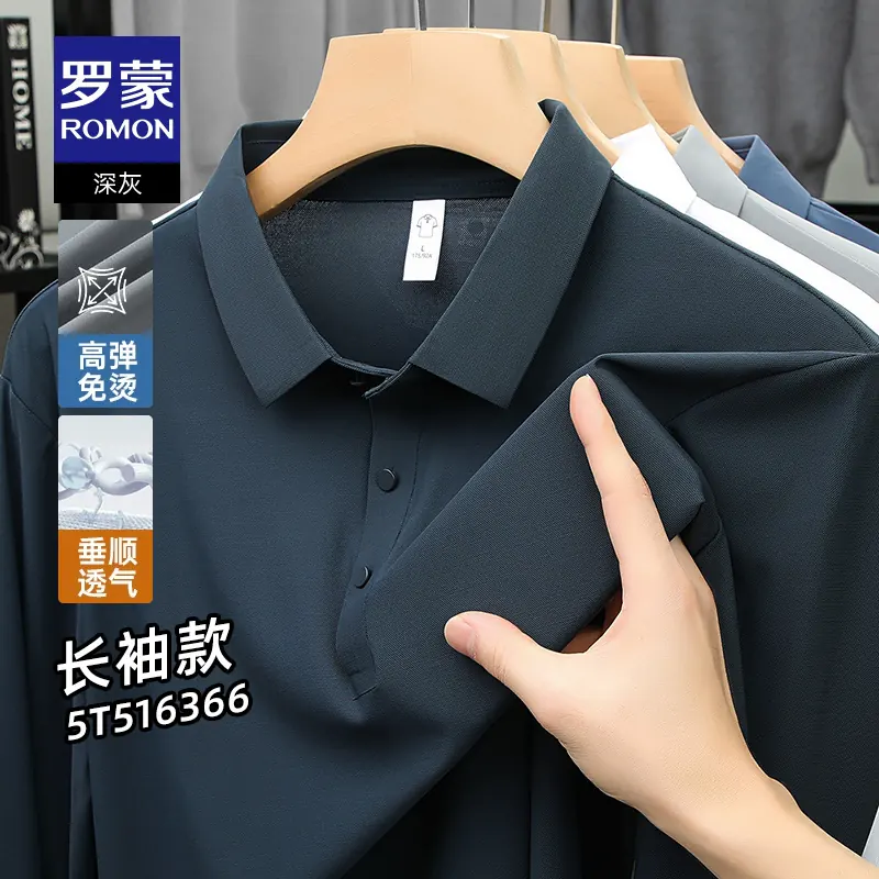 OH195: Áo polo nam dài tay cổ bẻ đa năng Romon