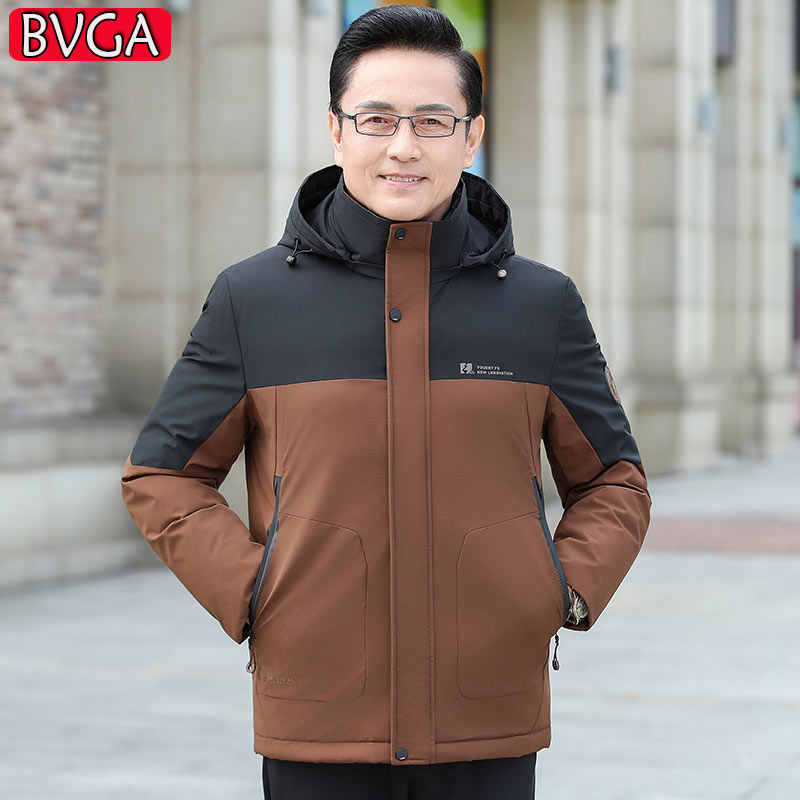 OC616: áo khoác cotton nam mùa đông dày ấm có mũ trùm đầu có thể tháo rời chống lạnh