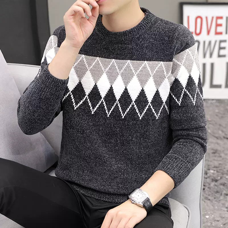 Mã A616: Áo len dệt kim họa tiết hoa mùa thu đông nam phong cách Hàn Quốc