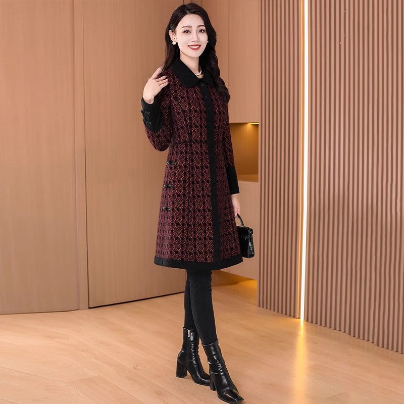 OC500: Áo khoác houndstooth dành cho nữ mới mùa thu đông dày nữ thương hiệu