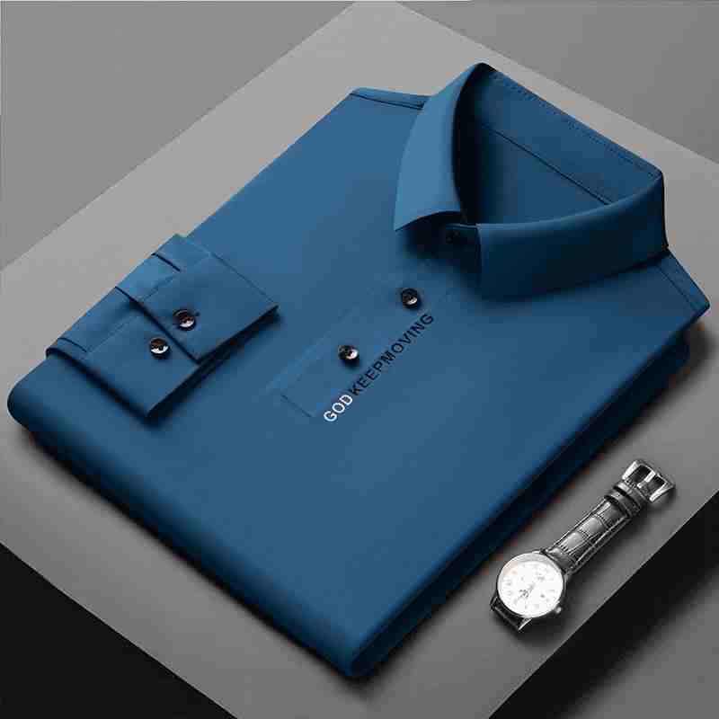 OC758: Áo thun nam Pierre Cardin lụa dâu áo thun công sở cổ điển có ve