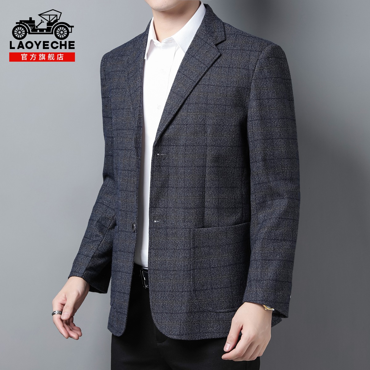 OE477: Áo khoác vest cổ điển nam cao cấp trung niên mới kẻ sọc đơn vest công sở thường ngày cho nam cao cấp