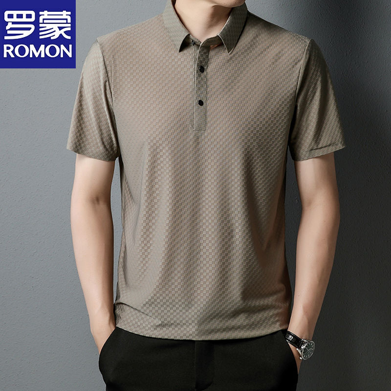 OE843: Áo phông nam tay ngắn Romon mùa hè mới chất liệu spandex co giãn