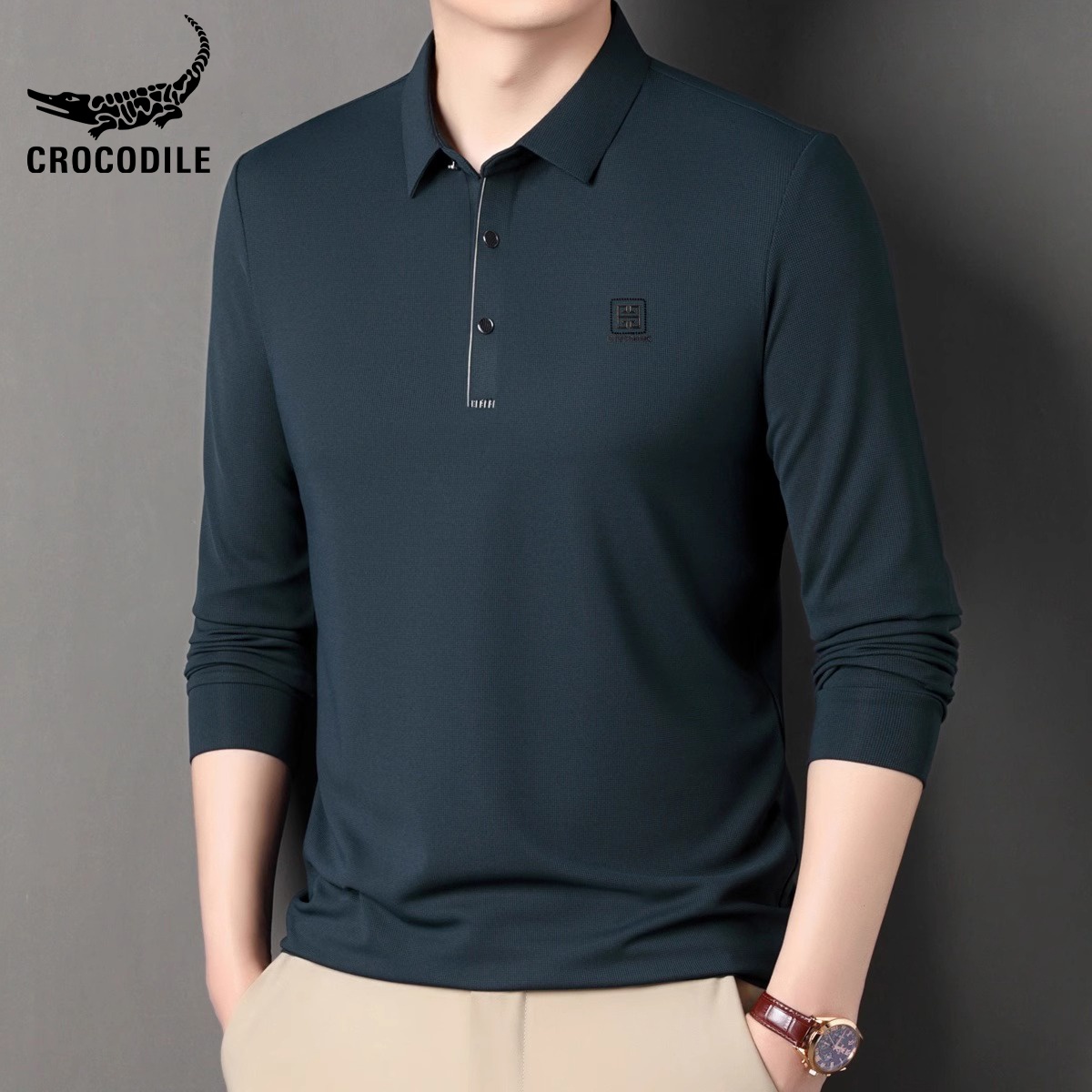 OE276: Áo thun nam cao cấp dài tay thương hiệu Áo thun Polo áo sơ mi nam cao cấp