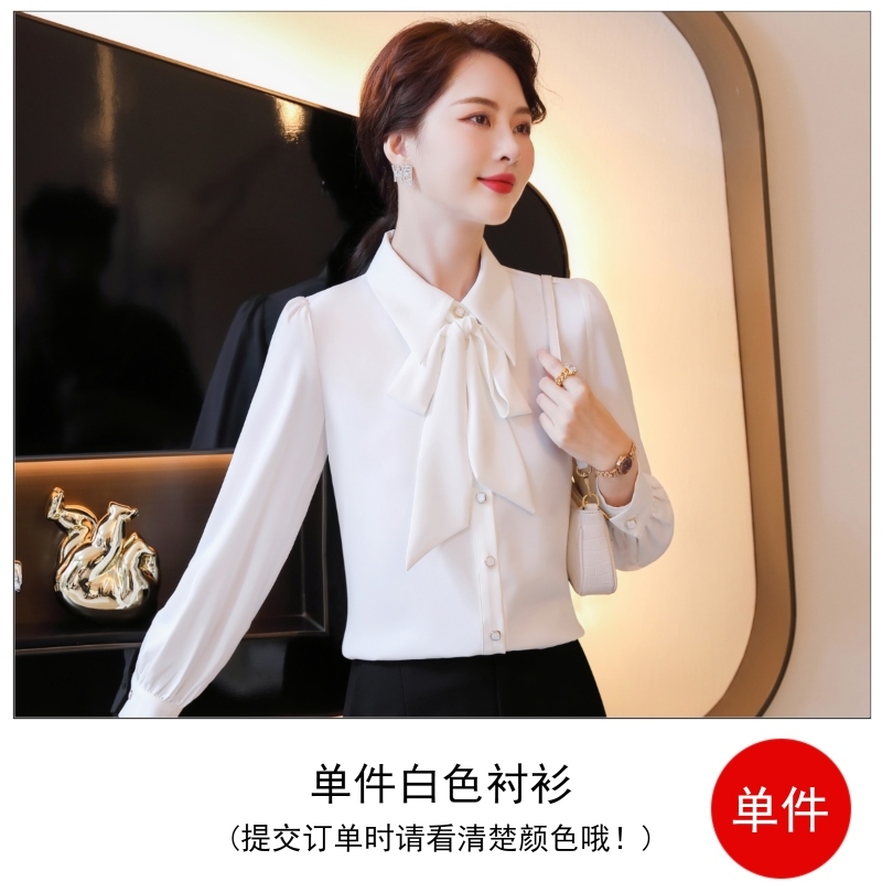 OD111: áo sơ mi nữ phối nơ cao cấp dài tay