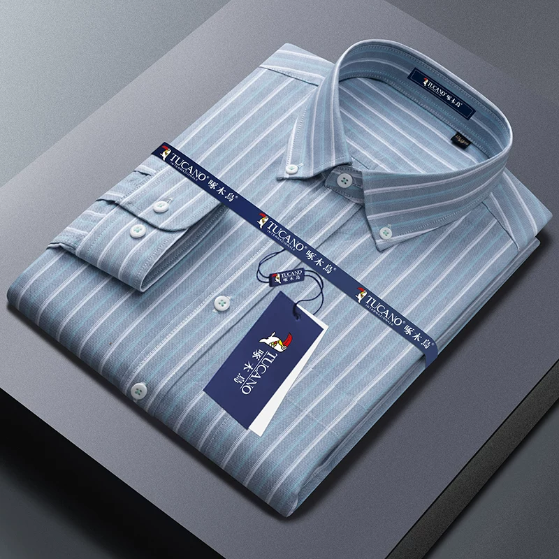 OH006: Áo sơ mi Oxford 100% cotton hiệu Woodpecker dành cho nam, tay dài