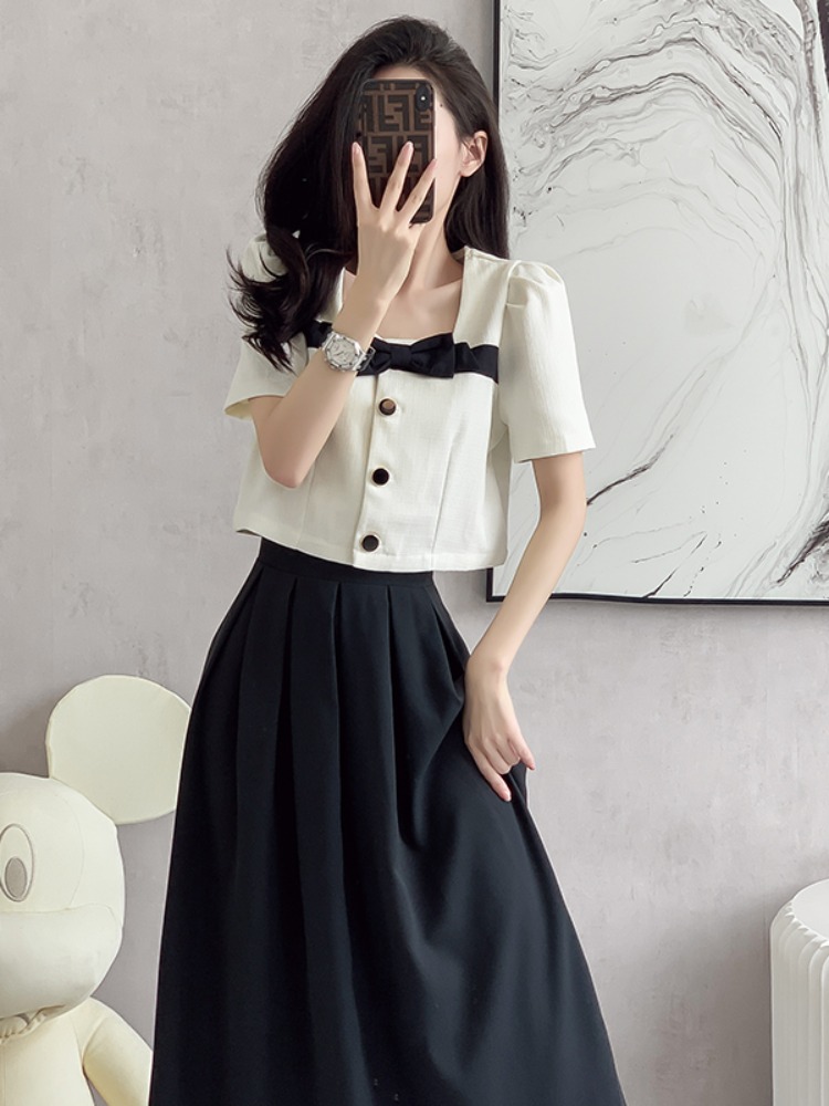 OD647: set áo váy cao cấp phong cách Pháp