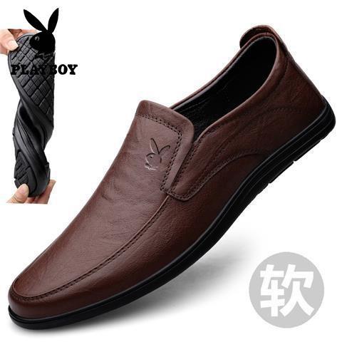 OE302: Giày nam cao cấp Playboy giày mũi tròn giày da giày lười phong cách Hàn Quốc thoải mái