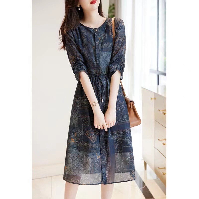 OD129: đầm họa tiết thổ cẩm