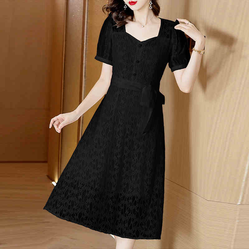 OD686: Đầm phối ren cao cấp sang trọng trung niên