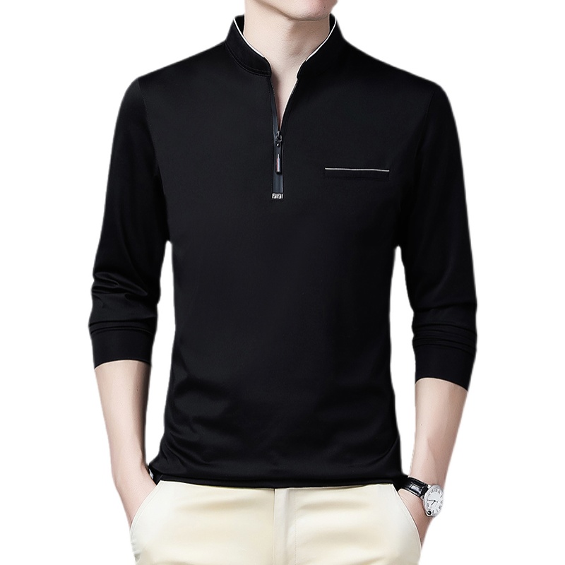 OD261: Áo thun dài tay nam ATN cổ kéo khóa cotton