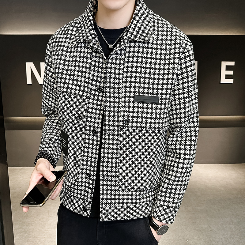 Mã B375: áo khoác houndstooth nathời trang GAHOZ phong cách Hàn Quốc