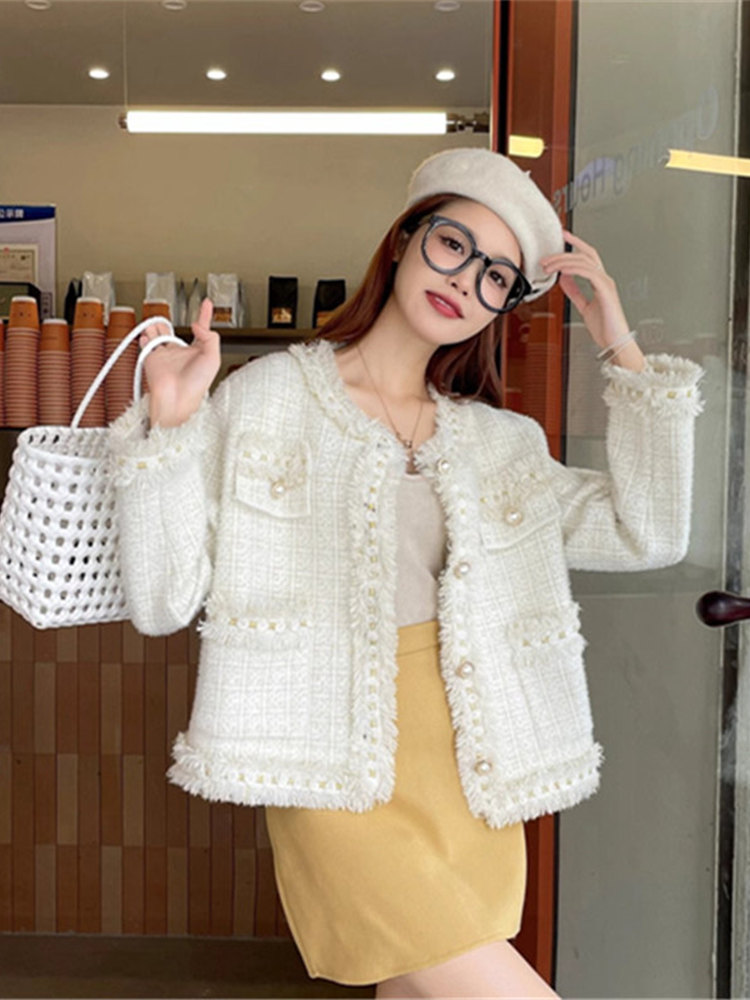 OE438: Áo khoác nữ ngắn kiểu Hàn Quốc sang trọng cao cấp kiểu