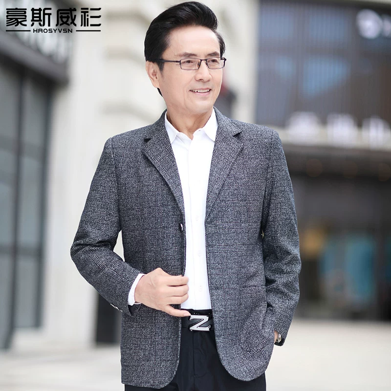 OH046: Áo vest nam kẻ caro dáng rộng thoải mái dành cho người trung nien