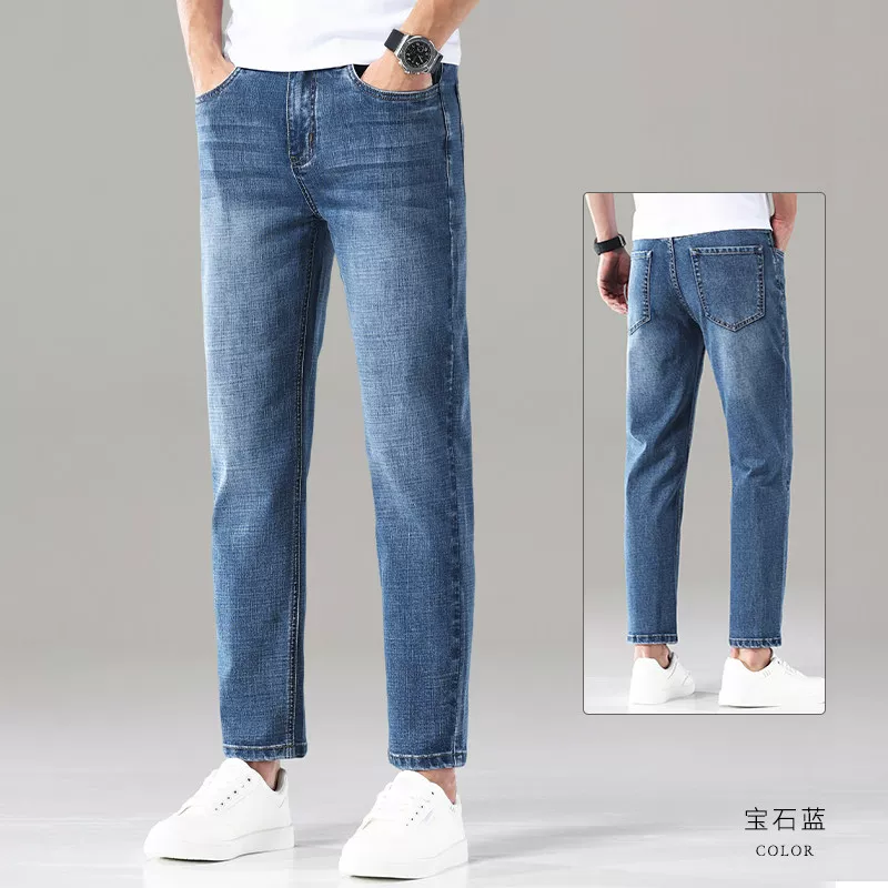 OE950: Quần jeans nam dáng lửng kiểu mới làm từ Lyocell Tencel