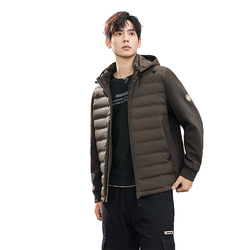 OE188: Áo khoác lông vũ nhẹ Snow Flying dành cho nam ngắn mùa đông