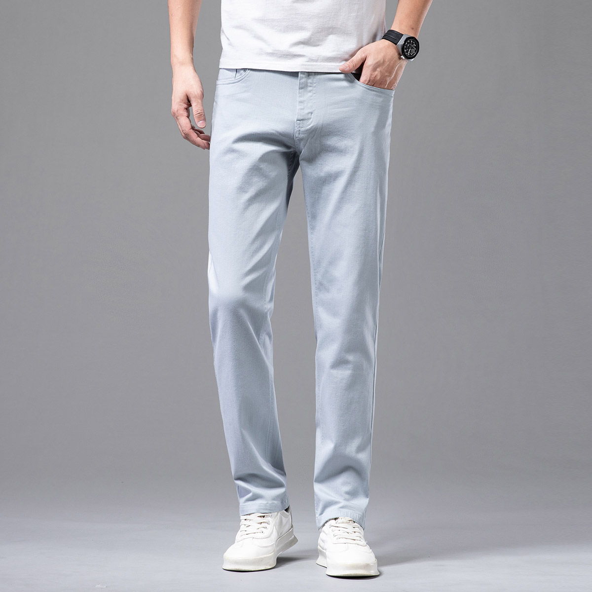 OE816: Quần nam co giãn cotton thoáng khí mùa hè cho nam trẻ trung phong cách Hàn Quốc